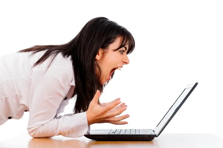 screaming at computer