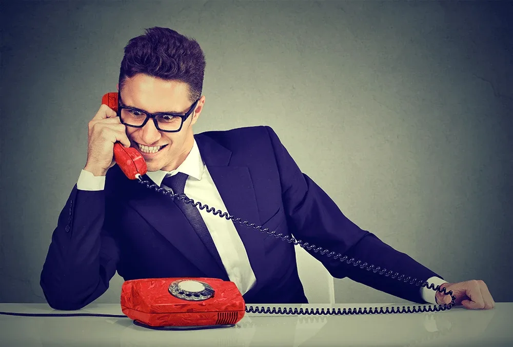 sleazy salesman on the phone